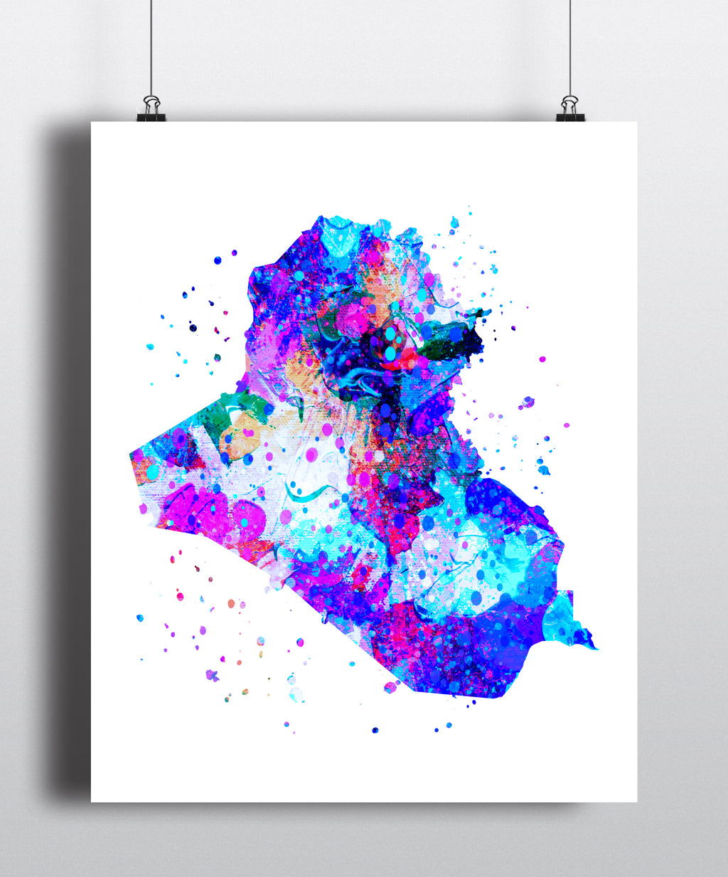 Iraq Map Art Print - Unframed - Zuzi's