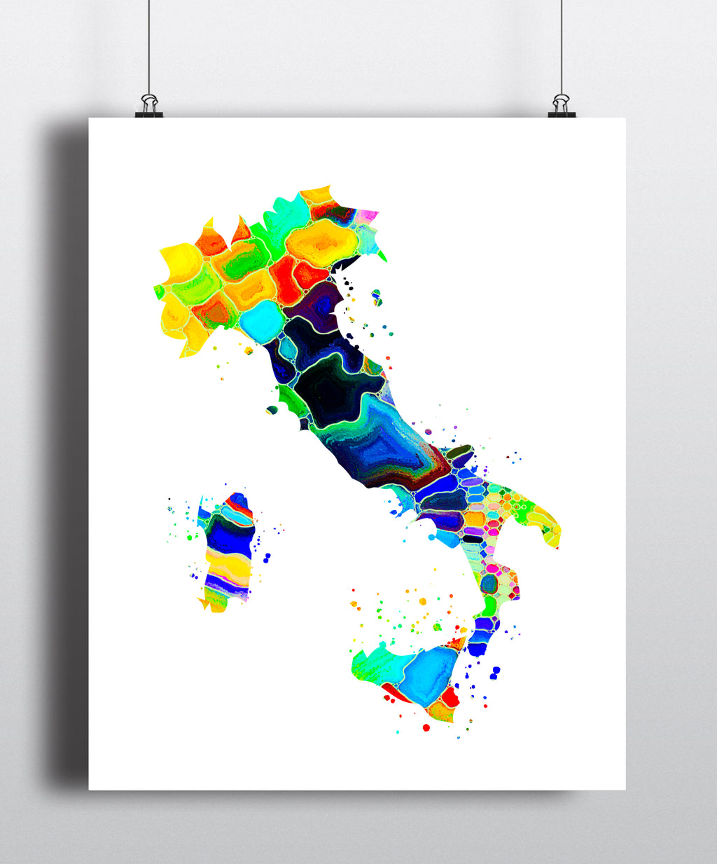 Italy Map Art Print - Unframed - Zuzi's