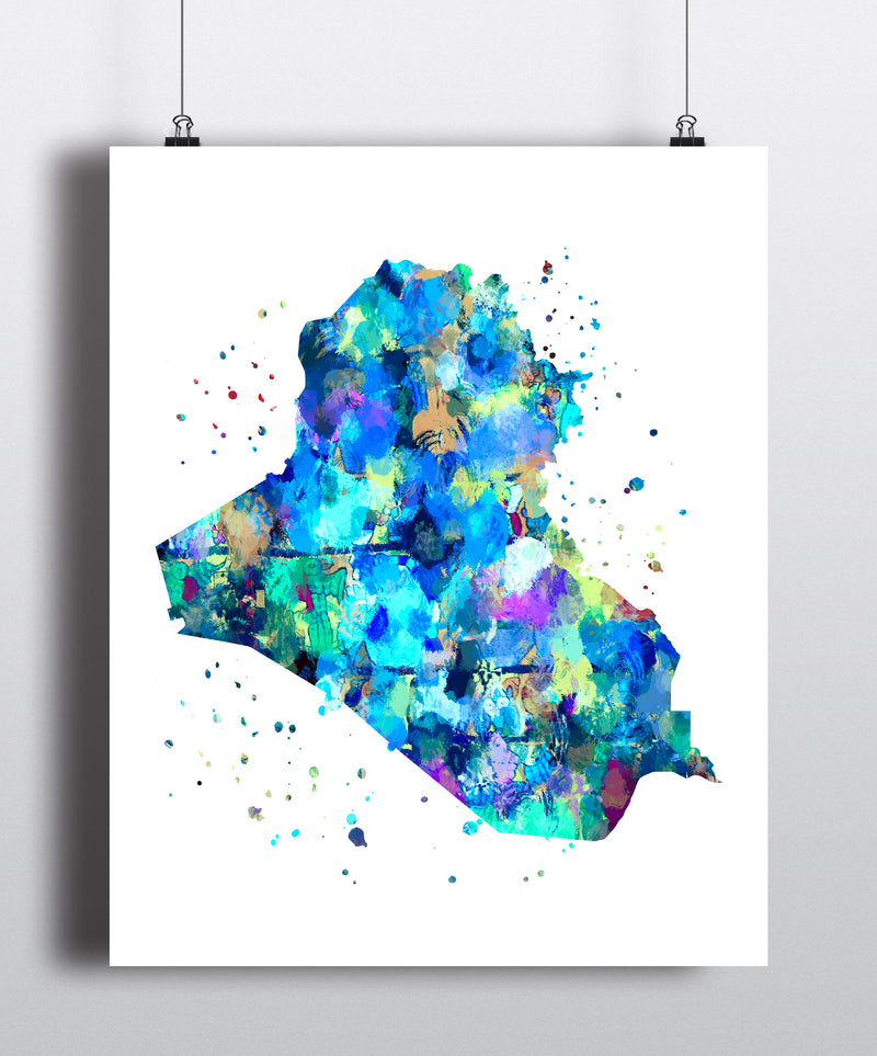 Iraq Map Art Print - Unframed - Zuzi's