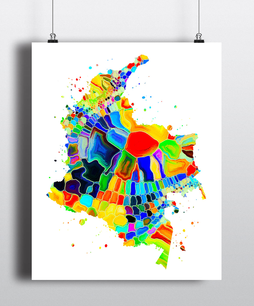 Colombia Map Art Print - Unframed - Zuzi's