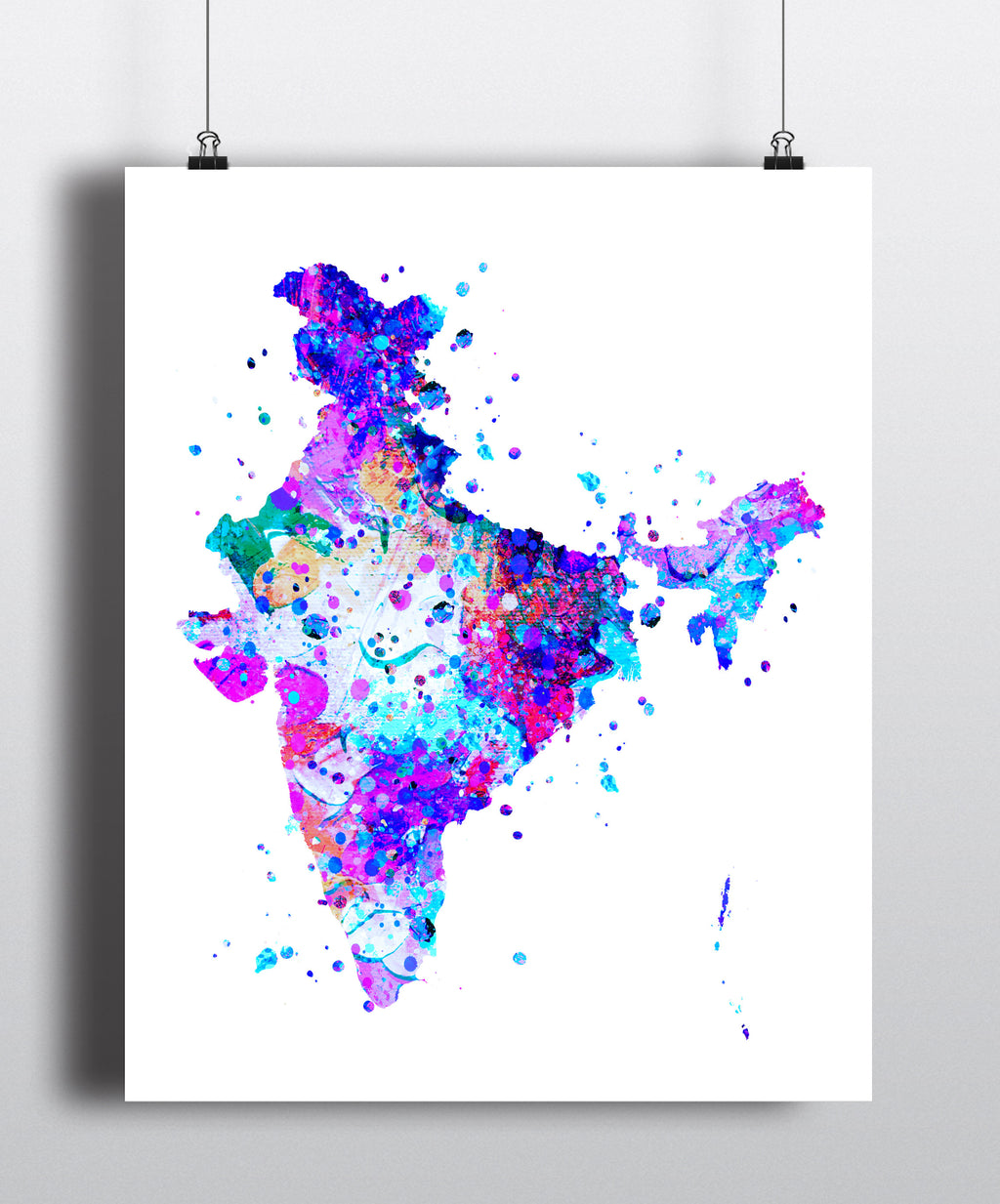 India Map Art Print - Unframed - Zuzi's