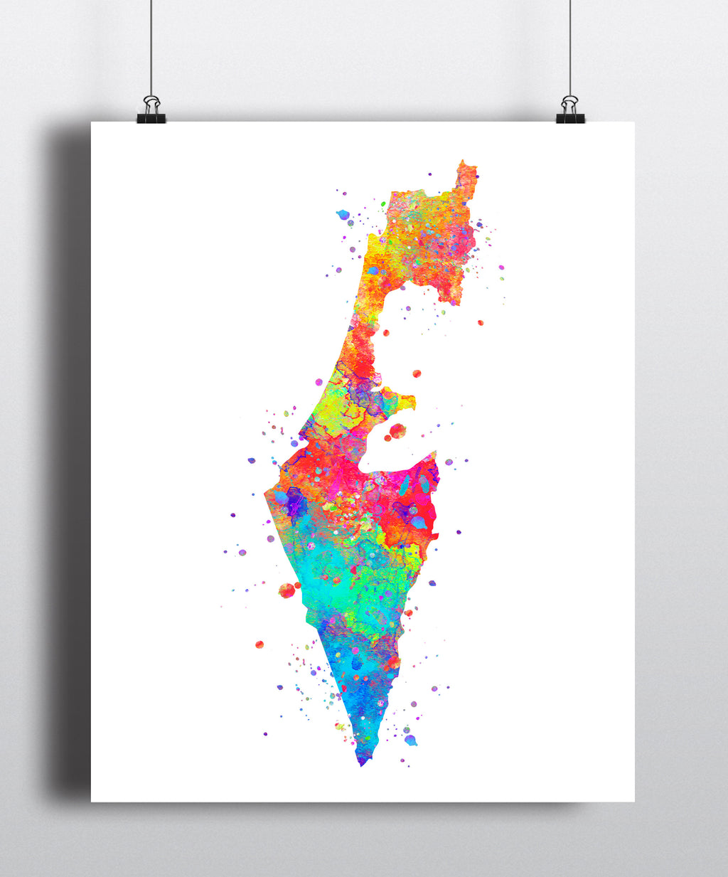 Israel Map Art Print - Unframed - Zuzi's