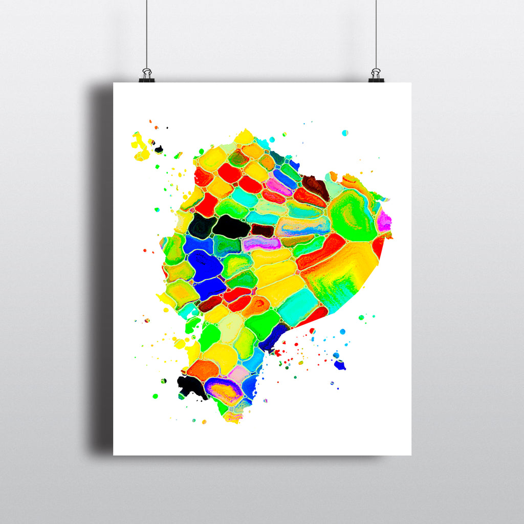 Ecuador Map Art Print - Unframed - Zuzi's