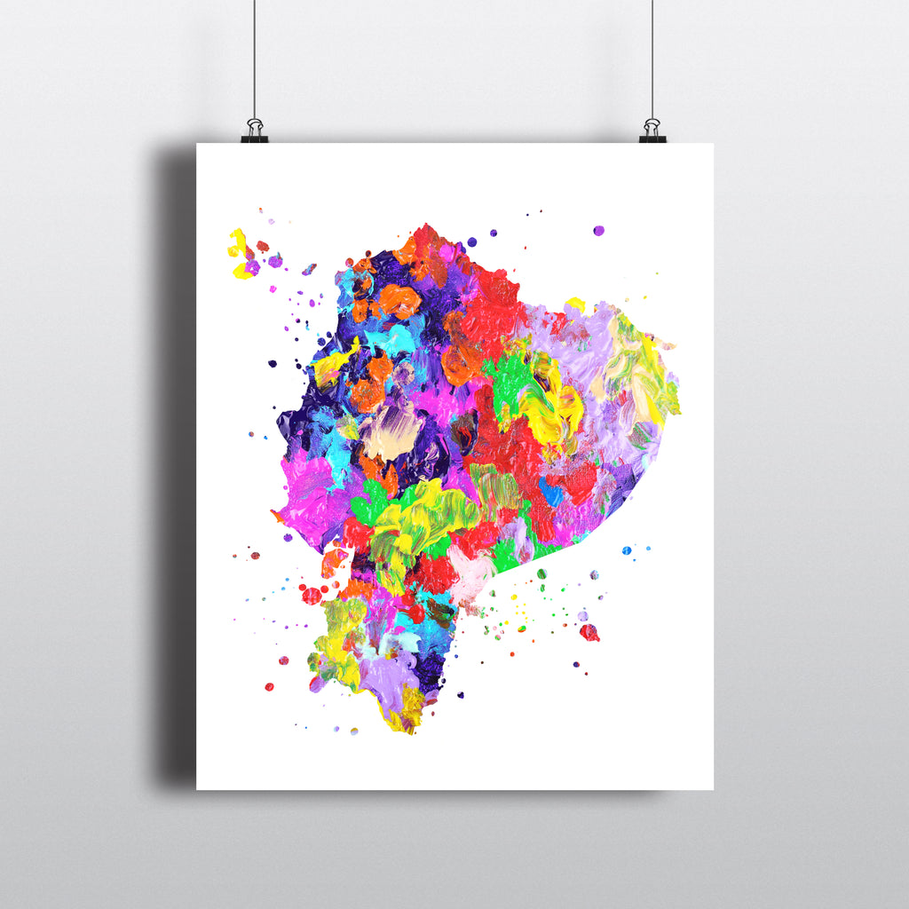 Ecuador Map Art Print - Unframed - Zuzi's