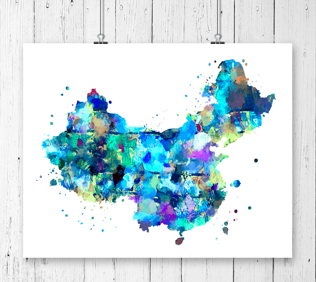 China Map Art Print - Unframed - Zuzi's