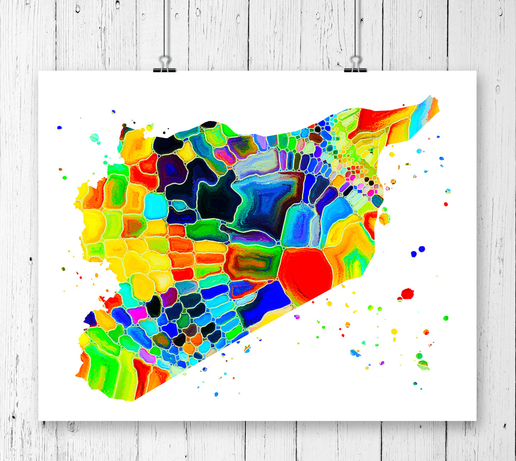 Syria Map Art Print - Unframed - Zuzi's