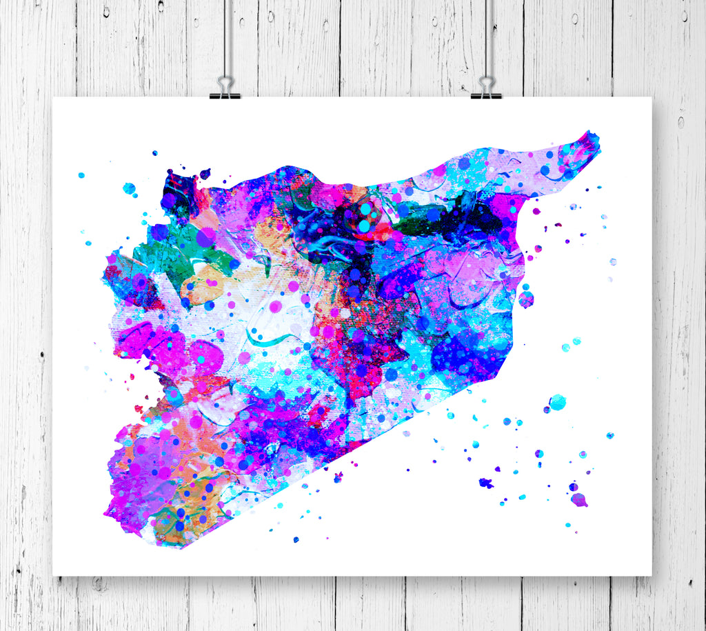 Syria Map Art Print - Unframed - Zuzi's