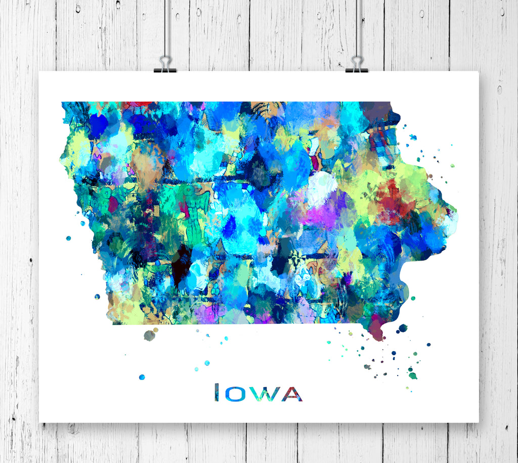 Iowa Map Art Print - Unframed - Zuzi's