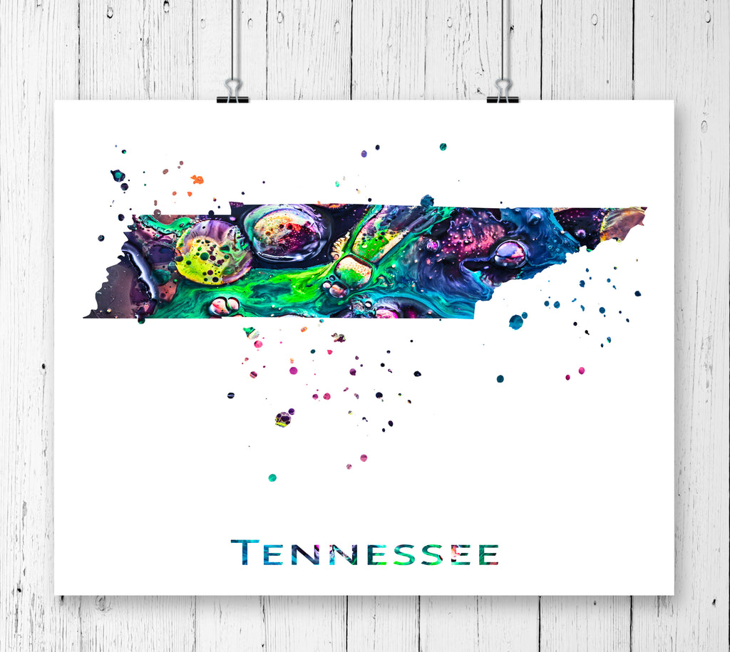 Tennessee Map Art Print - Unframed - Zuzi's