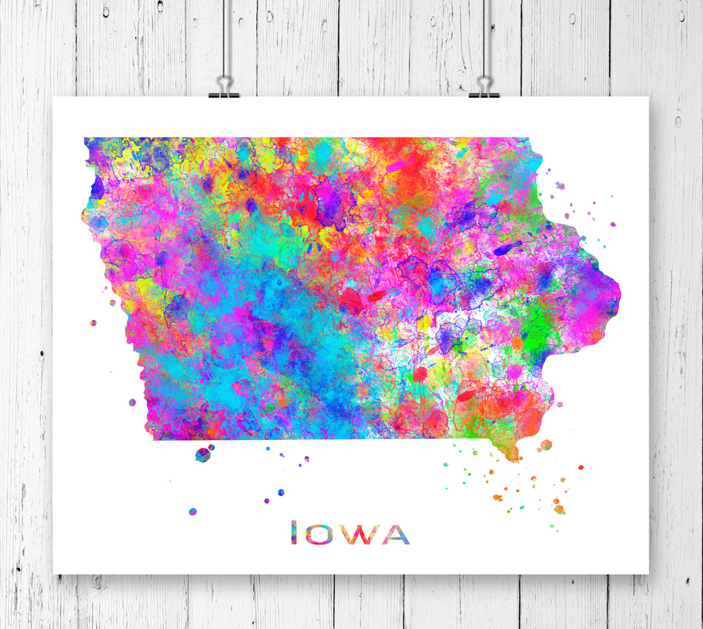 Iowa Map Art Print - Unframed - Zuzi's