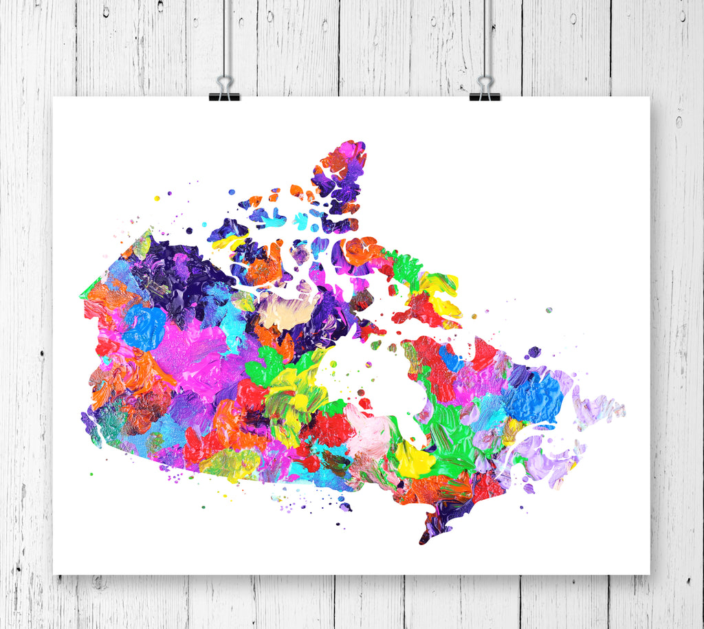 Canada Map Art Print - Unframed - Zuzi's