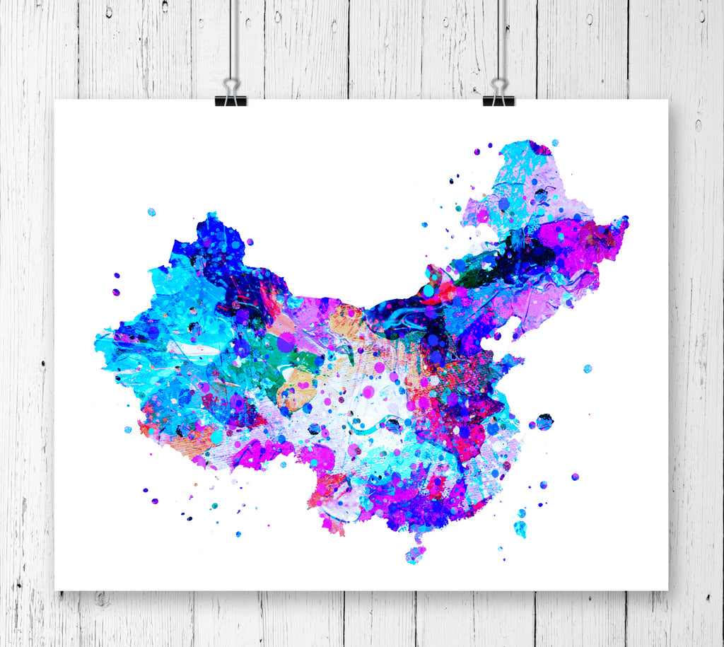 China Map Art Print - Unframed - Zuzi's