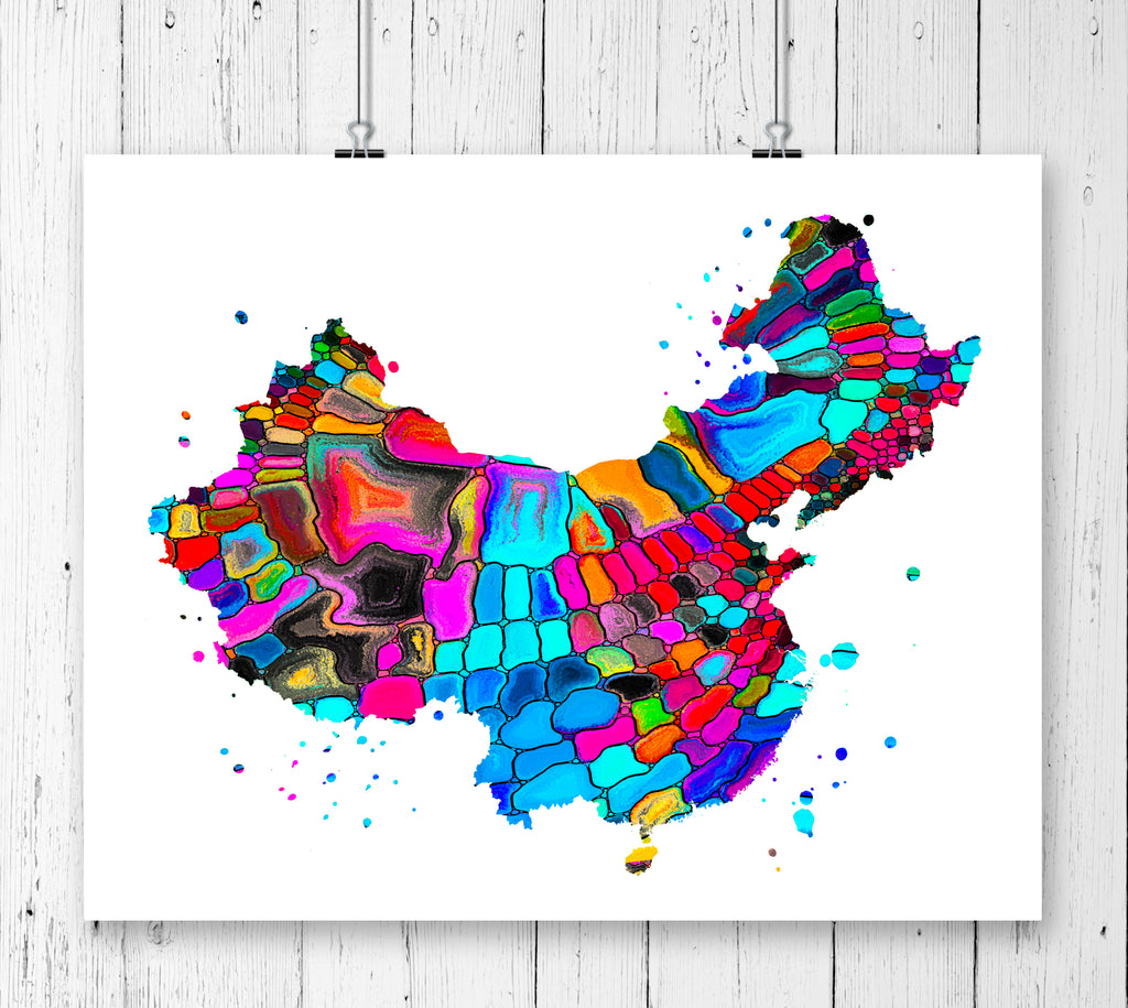 China Map Art Print - Unframed - Zuzi's