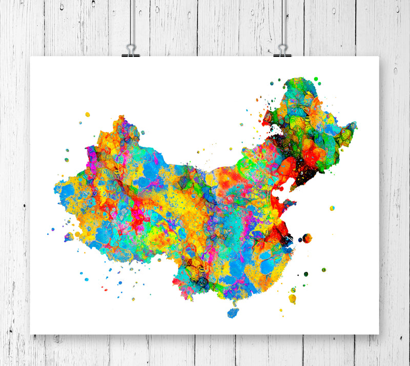 China Map Art Print - Unframed - Zuzi's