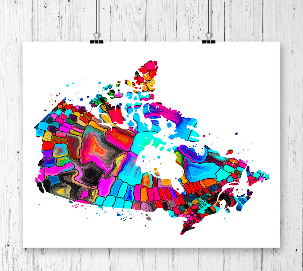 Canada Map Art Print - Unframed - Zuzi's