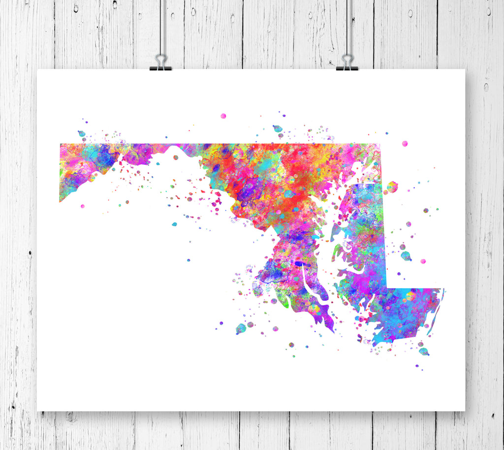 Maryland Map Art Print - Unframed - Zuzi's