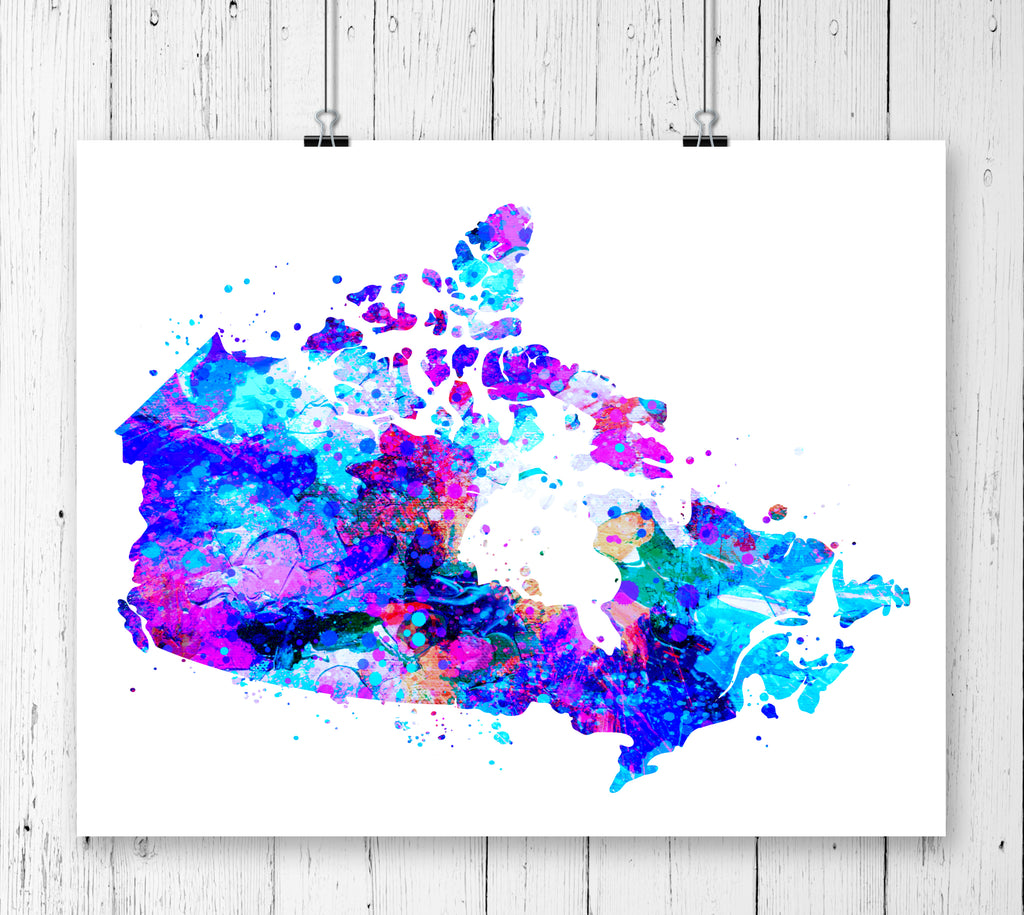 Canada Map Art Print - Unframed - Zuzi's