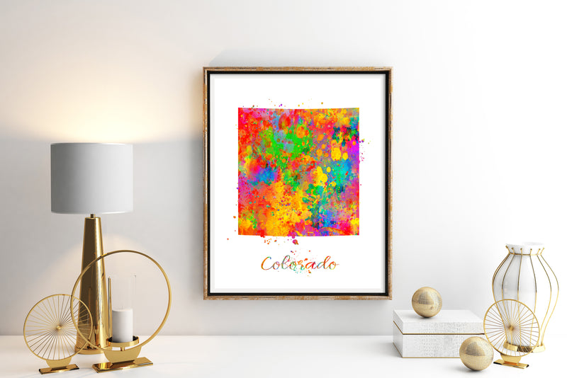 Colorado Map Watercolor Art Print - Unframed - Zuzi's